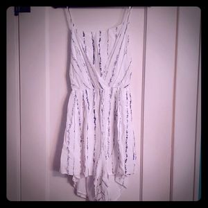 LUSH White Striped Romper